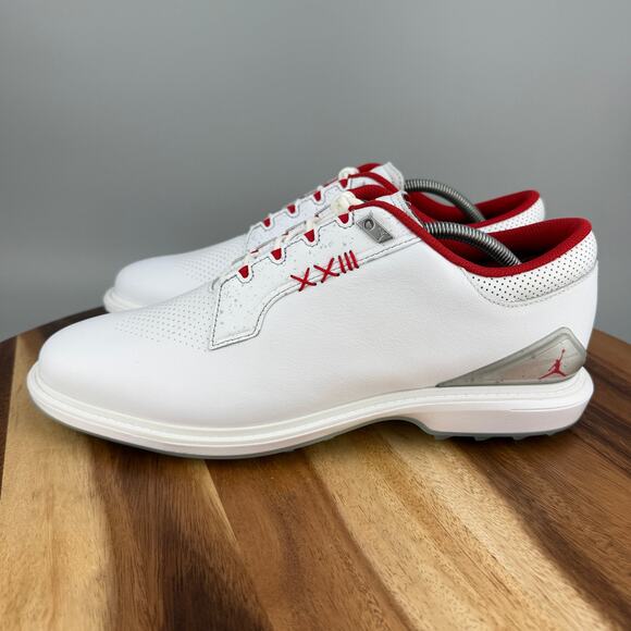 Nike Air Jordan ADG 5 Golf Spikeless Shoes Size 11.5 White Fire Red FQ7874-101 main image 4